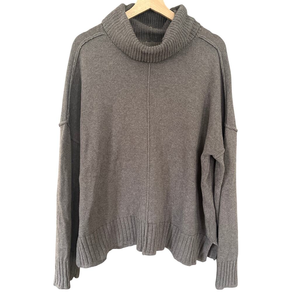 Lilla‎ P Cotton Blend Oversized Slouchy Sweater Taupe Large